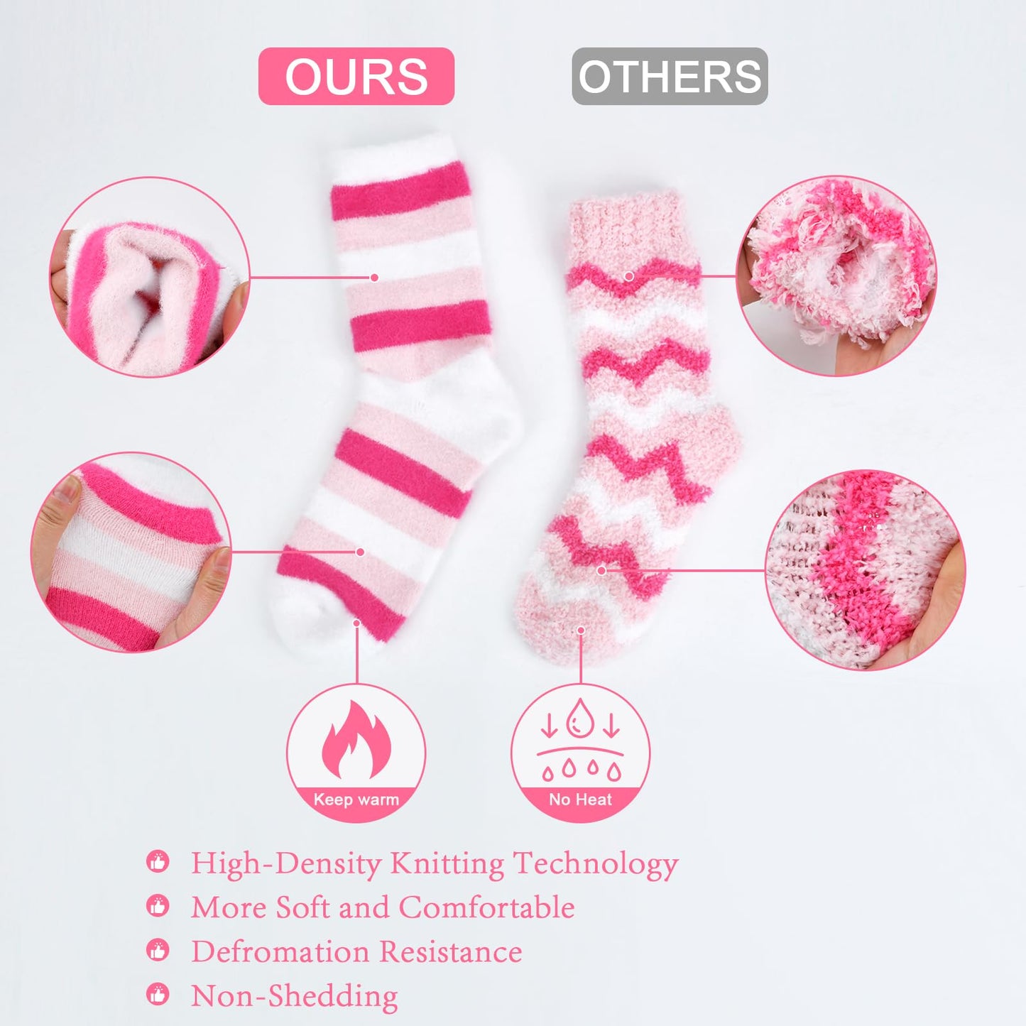 Ulrhpc Valentines Day Gifts for Her Fuzzy Socks Gifts for Women Mom Wife Girlfriend Galentines Day Christmas Stocking Stuffers Birthday