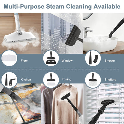 Steam Cleaner, 6 in1 Rotated Steam Mop Cleaner with 2 Modes, 2 Microfiber Pads, 400ML Removable Tank, 23FT Power Cable, Detachable Steam Mops for Floor, Laminate Floor, Tiles Cleaning (Deepwater Blue)