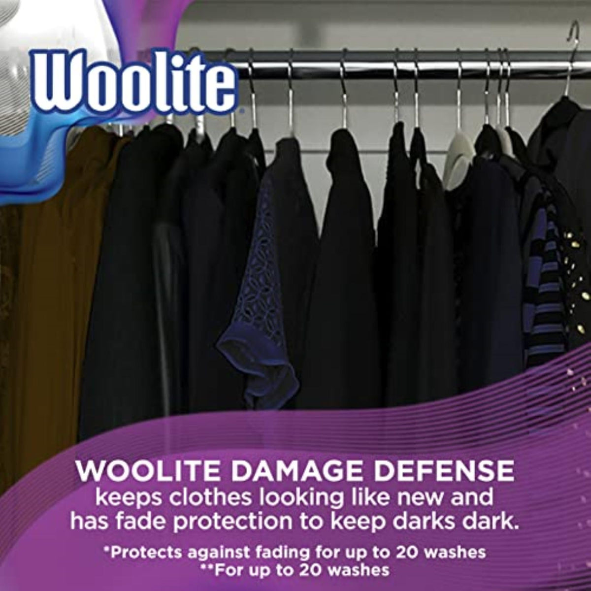 Woolite Darks Defense Liquid Laundry Detergent, 66 Loads, 100 Fl Oz, HE & Regular Washers, Packaging May Vary