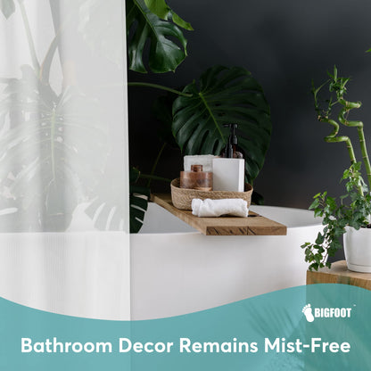 BigFoot Shower Curtain Liner – 72 x 72 PEVA Premium Shower Curtain with Rustproof Metal Grommet and 3 Magnetic Weights – Odor Free and Compatible with Standard Showers, White