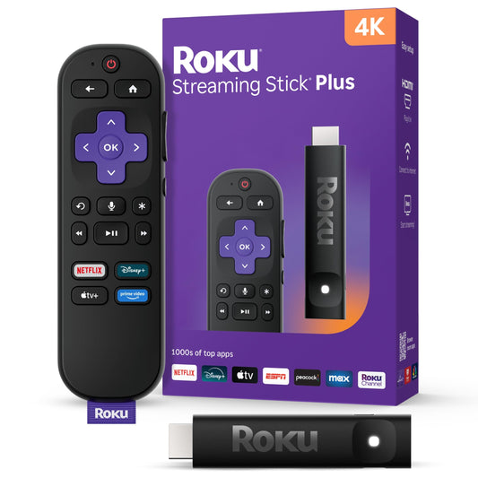 Roku Streaming Stick Plus 2025 - 4K & HDR Roku Streaming Device for TV with Voice Remote - Free & Live TV