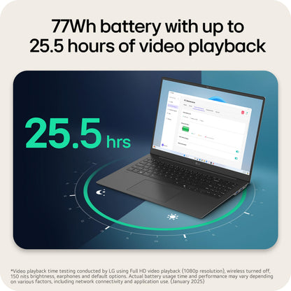 LG gram Pro 16-inch Lightweight Laptop Computer, Intel Evo Edition Powered by Intel Core Ultra7 258V Processor, Copilot+ Windows 11 Home, 32GB RAM, 2TB SSD - Metal Gray