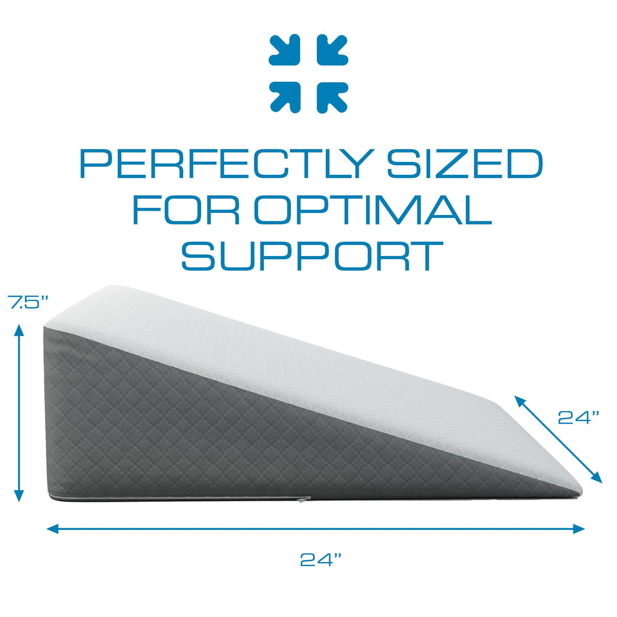 Kölbs Bed Wedge Pillow for Sleep Apnea, Sleeping Comfort, Relaxing, Acid Reflux, Heartburn and Back Pain Relief. Cushion for Sitting Up in Bed. Memory Foam Top, Chic Jacquard Washable Cover.