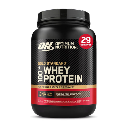 Optimum Nutrition Gold Standard 100% Whey Protein Powder, Double Rich Chocolate, 2 Pound (Packaging May Vary)