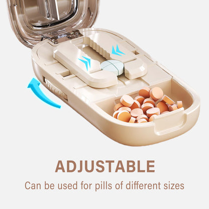 DUBSTAR Pill Cutter Splitter for Cutting Multiple Pills, 1/2 1/4 Pill Cutter Splitter for Small and Tiny Pills (Clear Beige)