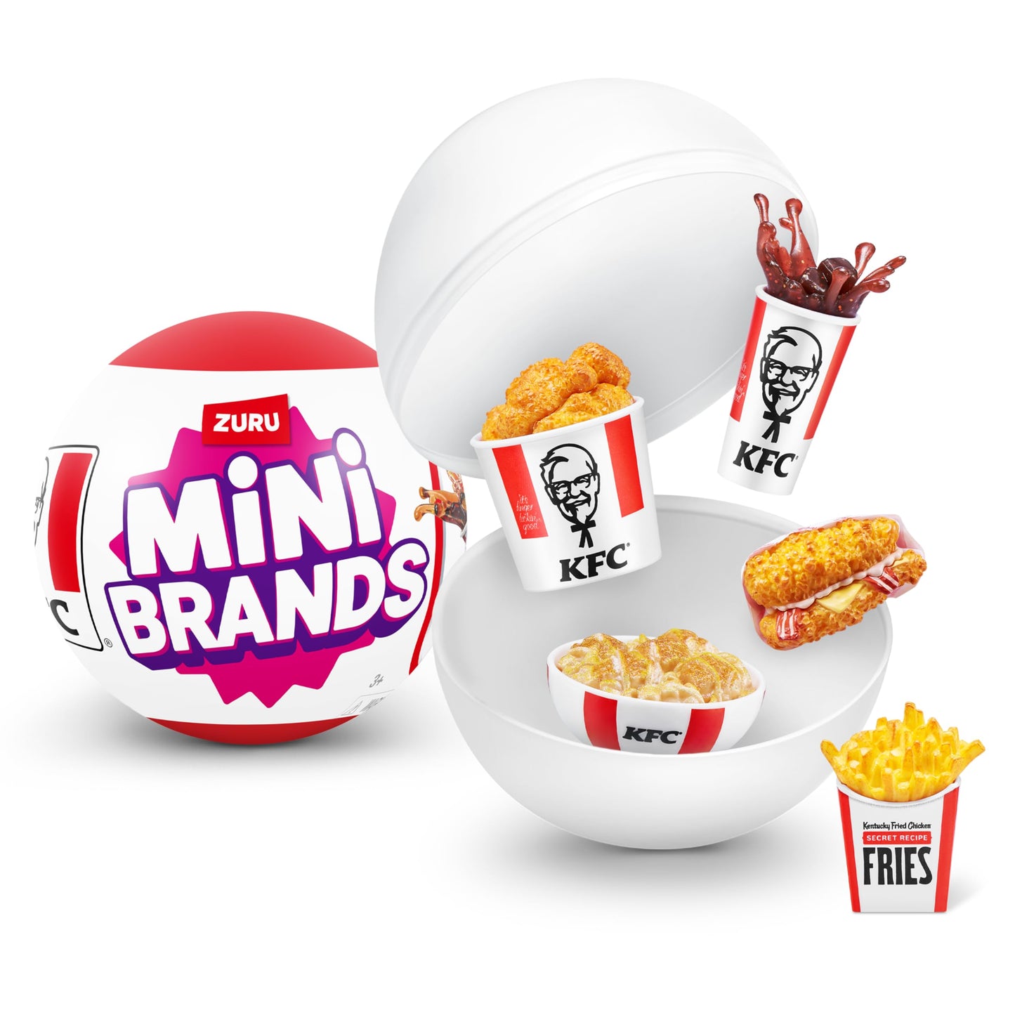 Mini Brands KFC® Series 1 Mystery Capsule by ZURU Real Miniature KFC® Brand Collectible Toy, Capsules of 5 Mystery Miniature KFC® for Girls, Teens, Adults and Collectors