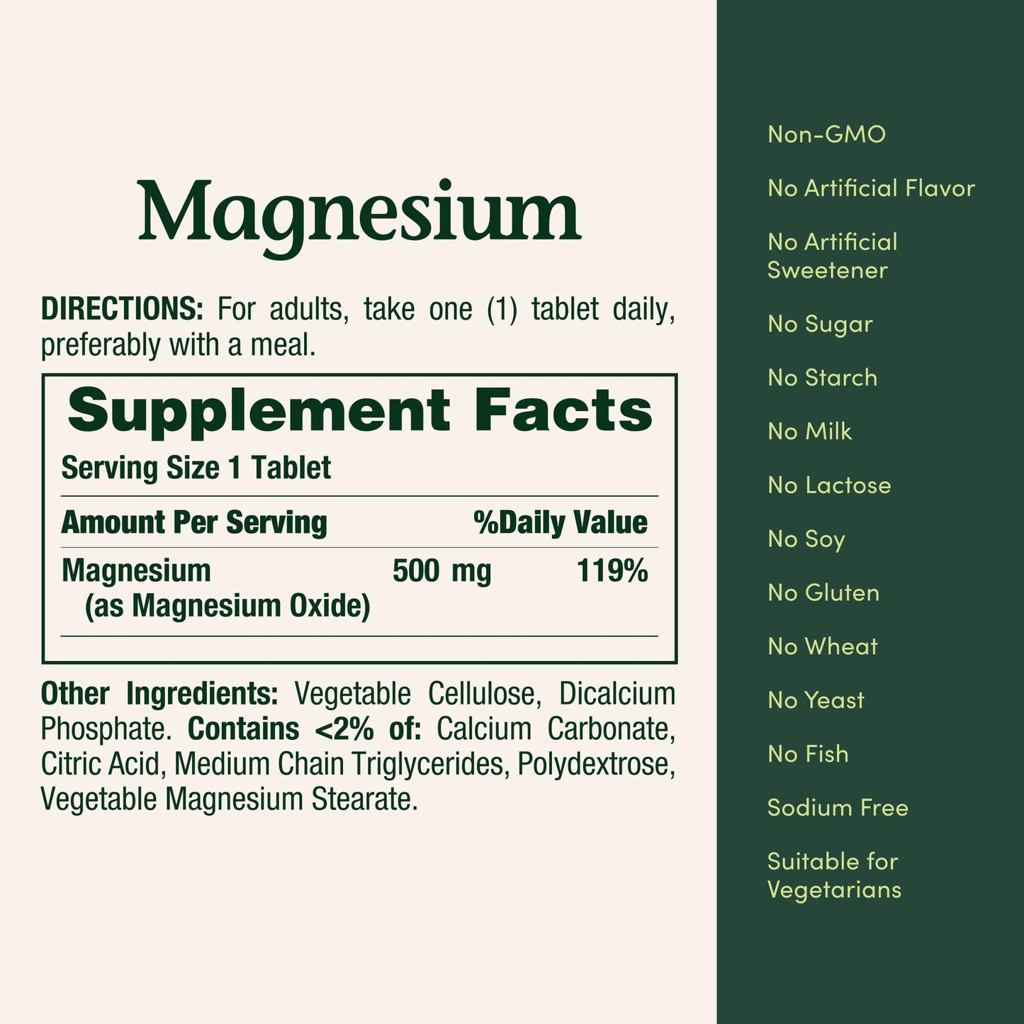 Nature's Bounty Magnesium Supplements - Magnesium 500 Mg Tablets for Bone & Muscle Health, 200 Count (Pack of 1)
