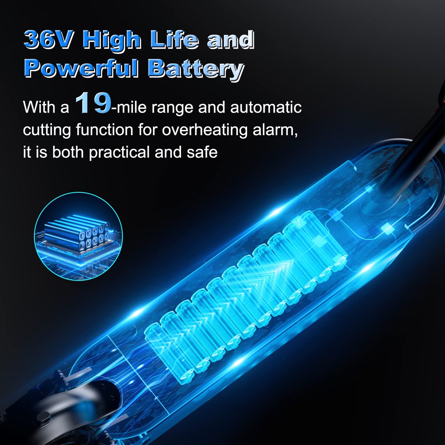 Roinside Electric Scooter Adults - 8.5" Solid Tires/350W Motor, 19 MPH Digital Display, Up to 21 Miles Long-Range Commuting Folding E-Scooter with Dual Braking System and App Control