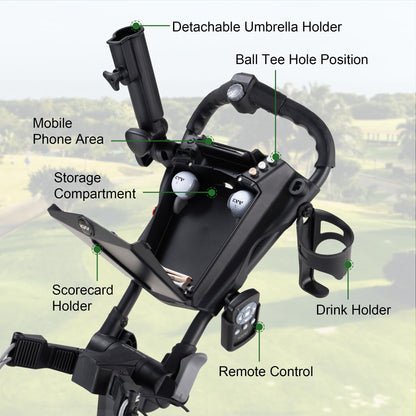 KVV Electric Golf Push Cart with Remote Control, Smallest Folding Size, Suitable for All Terrains, Lightweight and Super Compact Electric Golf Cart