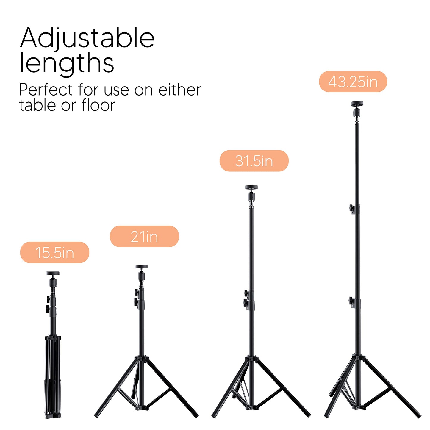 TalkWorks 10'' Selfie Ring Light with Phone Holder Tripod Stand - 3 Color Modes, USB Powered, Black