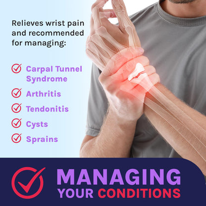 Doctor Developed Wrist Brace, Wrist Wraps for Carpal Tunnel Arthritis, Tendonitis, Hand Support, Ideal for Fitness, Weightlifting - Handbook Included (Wrist Brace 1 Pack)