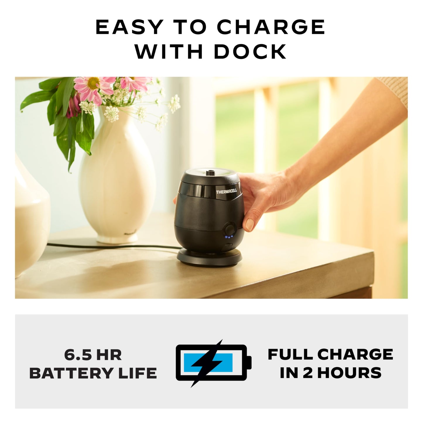 Thermacell Mosquito Repellent E-Series Rechargeable Repeller; Patio Shield 20’ Mosquito Protection Zone; Includes 36-Hr Repellent Refill; No Flame or Scent; Bug Spray and Bug Zapper Alternative