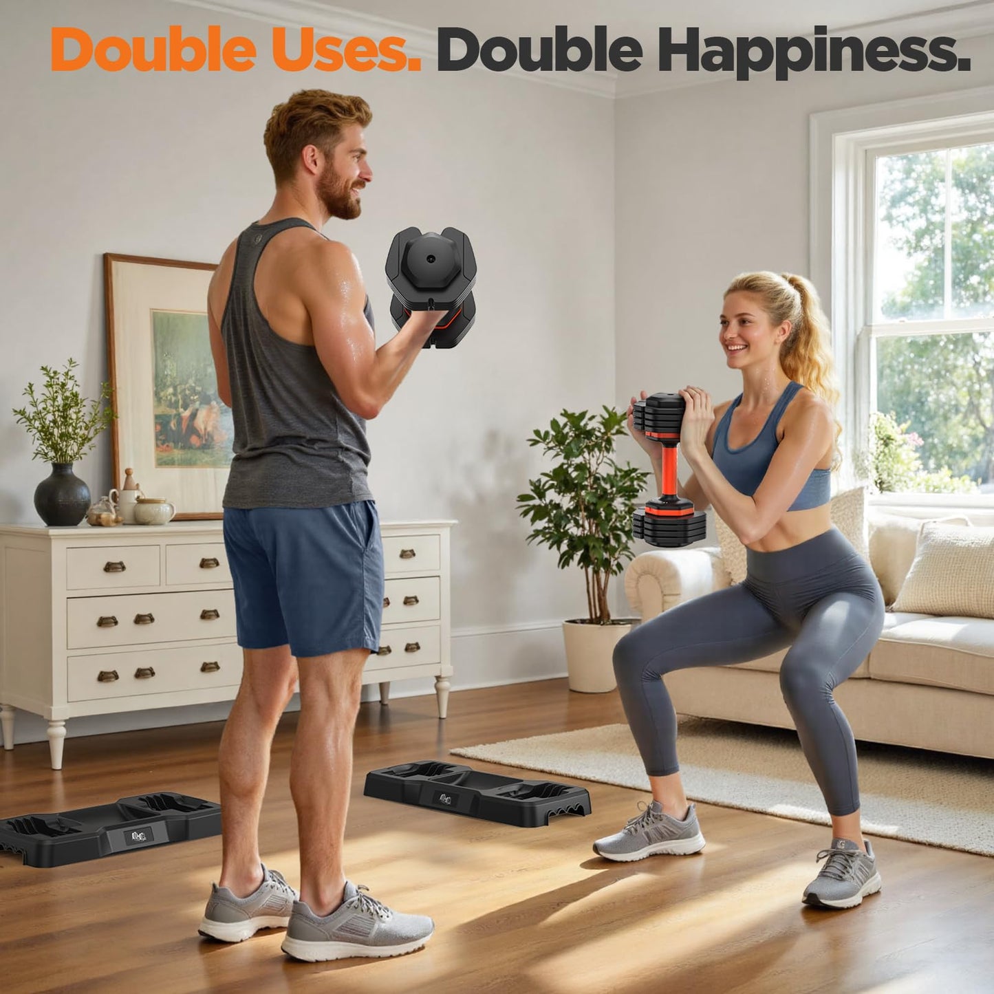 Adjustable Dumbbells Set 25LB, Weights Dumbbells Set 5/10/15/20/25lbs, Anti-Slip Handle for Exercise Fitness Workout Adjustable dumbbell set 2 (25, Pounds)