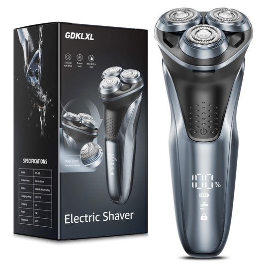 GDKLXL Rechargeable Electric Razor for Men: IPX7 Waterproof Shaver - 4D Flex Precision Blades with Pop-Up Trimmer - 1.5H Fast Charge - Gentle on Sensitive Skin, Travel-Friendly