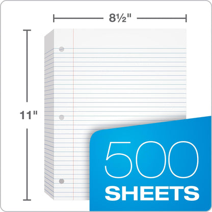 Oxford Loose Leaf Paper, 500 Sheets, College Rule Filler Notebook Paper, 8-1/2" x 11", 3-Hole Punched Fits 3-Ring Binders (62349)