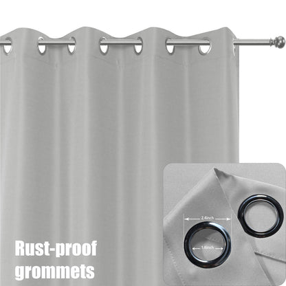 BONZER Outdoor Curtains for Patio Water Resistant Heavy Privacy Sunlight Blocking Grommet Outside Curtains for Porch, Pergola, Gazebo, 1 Panel, 54W x 120L inch, Silver