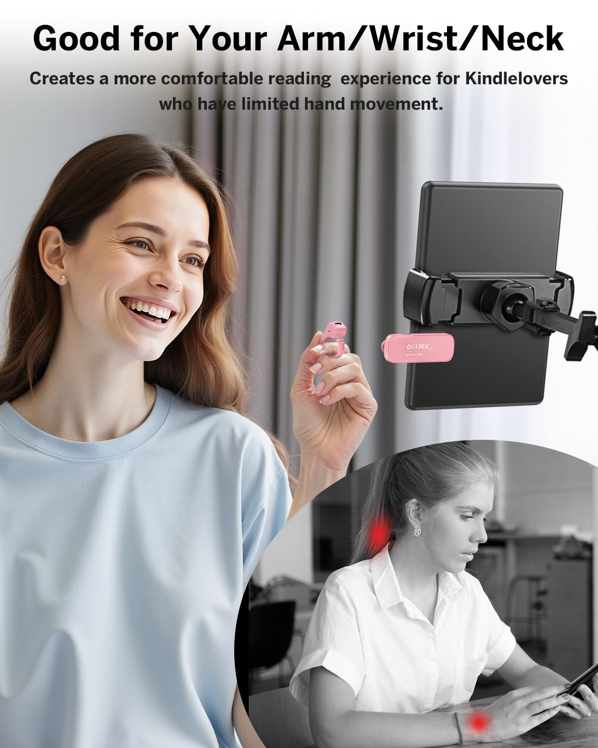 DATAFY [Case-Friendly] Remote Control Page Turner Ring for Kindle Paperwhite Oasis Scribe Kobo eReaders, Camera Camcorder Remote Controls, Page Turner Clicker for iPhone ipad Tablets with Storage Bag