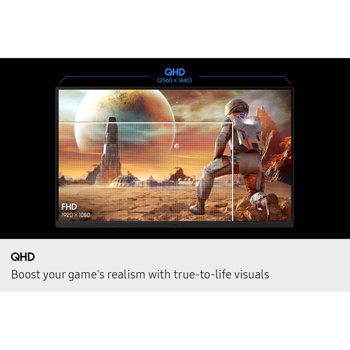 SAMSUNG 27” Odyssey G5 G53F QHD Resolution Gaming Monitor, HDR10, 200Hz Refresh Rate, IPS Panel, AMD FreeSync™ Premium, Black Equalizer, Auto Source Switch, LS27FG532ENXZA