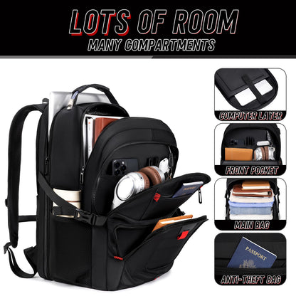 Z-MGKISS Travel Backpack, 50L Extra Large Travel Laptop backpack, Travel Backpack for Men Women with TSA Airline Approved Luggage Bussiness Backpack, Black