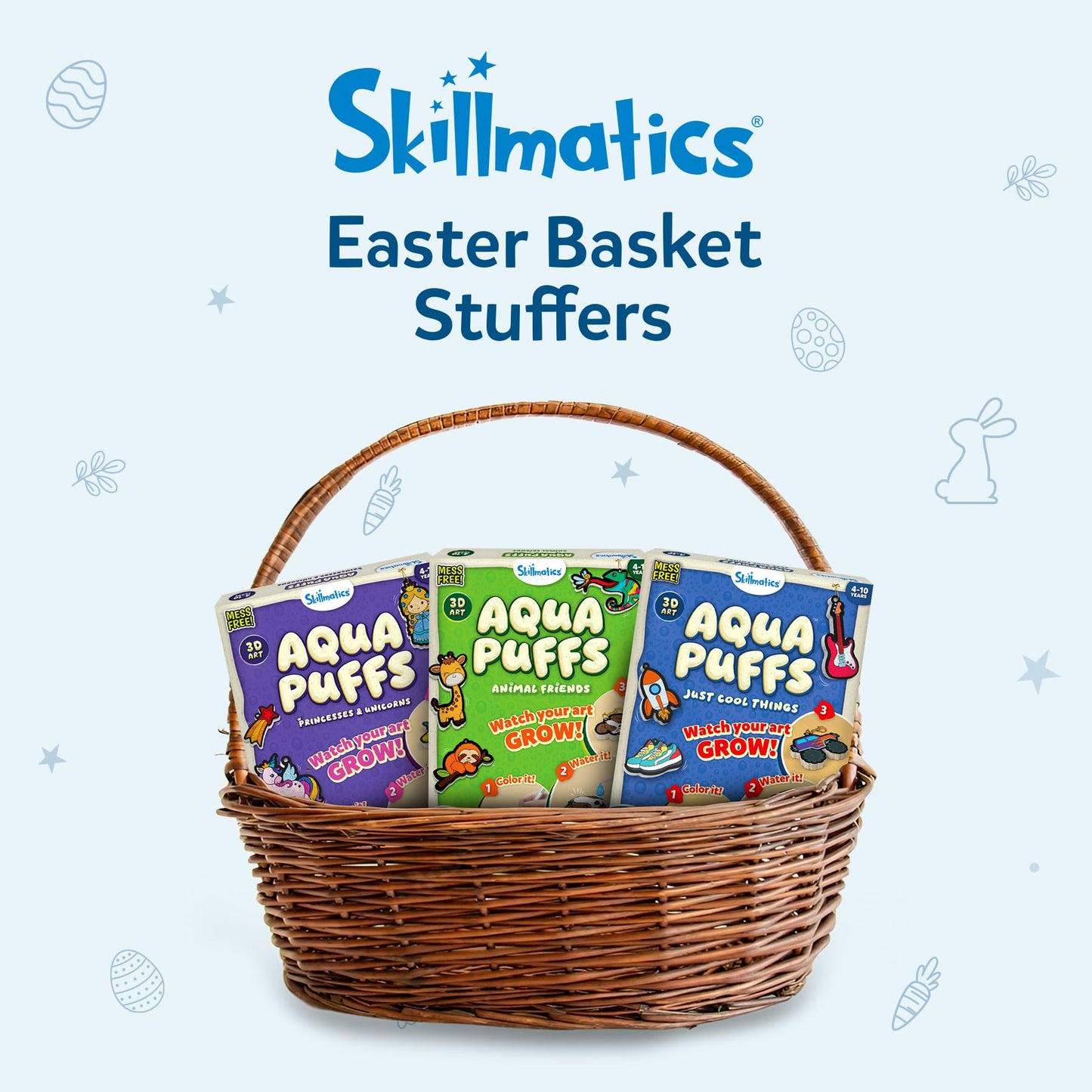 Skillmatics Aqua Puffs - 3D Art Kit, Princesses & Unicorns, Easter Basket Stuffers, Mess-Free Paint by Number Craft, DIY & Inflate Activity, Creative Gift for Girls & Boys Ages 4, 5, 6, 7, 8, 9, 10
