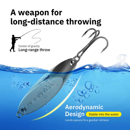 THKFISH Fishing Lures Trout Lures Fishing Spoons Lures for Trout Pike Bass Crappie Walleye Color B Single Hook 1-1/5oz 5pcs