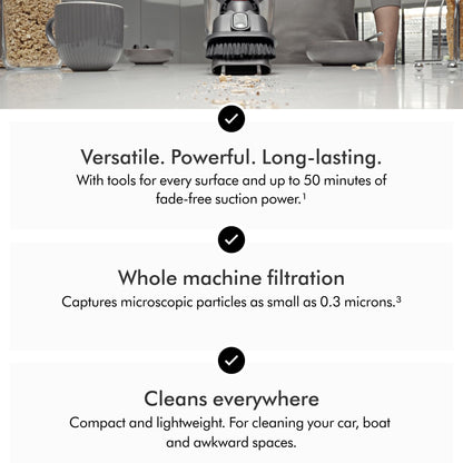 Dyson Car+Boat Handheld Vacuum, Cordless and Lightweight, Cleans Hard Surfaces and Upholstery, 115AW, 2 Power Modes, Up to 50 Minutes²
