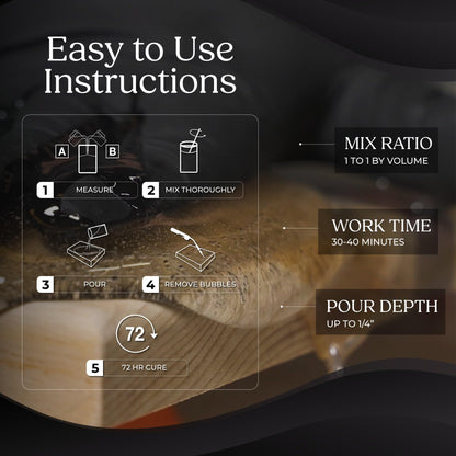 Promise Epoxy Resin Kit 2 Gallon - Crystal Clear, Self Leveling, Food Safe for Table Top, Arts, Wood Casting, Jewelry Making, Use with Mica Powder, Silicone Molds, & Alcohol Ink