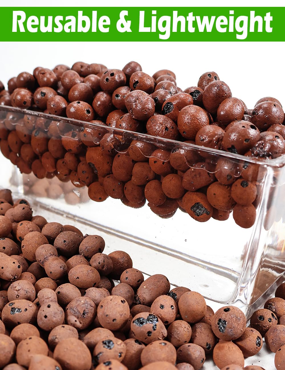 TOYPOPOR Leca Clay Pebbles for Plants, (3 Quarts) Leca Balls, Lightweight Clay Ball, Potting Mix, Grow Media Used for Drainage, Decoration, Aquaponics, Hydroponics and Other Gardening Essentials