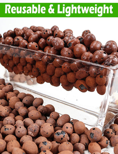 TOYPOPOR Leca Clay Pebbles for Plants, (3 Quarts) Leca Balls, Lightweight Clay Ball, Potting Mix, Grow Media Used for Drainage, Decoration, Aquaponics, Hydroponics and Other Gardening Essentials