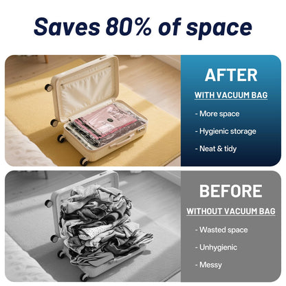 UPGOGO Travel Vacuum Bags for Luggage with Portable Electric Pump,Vacuum Seal Bags for Clothing,Packing Cubes Compression,Cruise Ship and Travel Essentials(Combo 9 Pack)