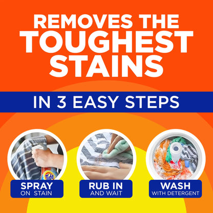 Tide Laundry Stain Remover Spray with Oxi, Travel Stain Remover for Clothes, Carpet, Upholstery, Pet Bedding, Stain Treater Spray for Tough Stains from Wine, Coffee, Grease, 3 Oz (Pack of 2)