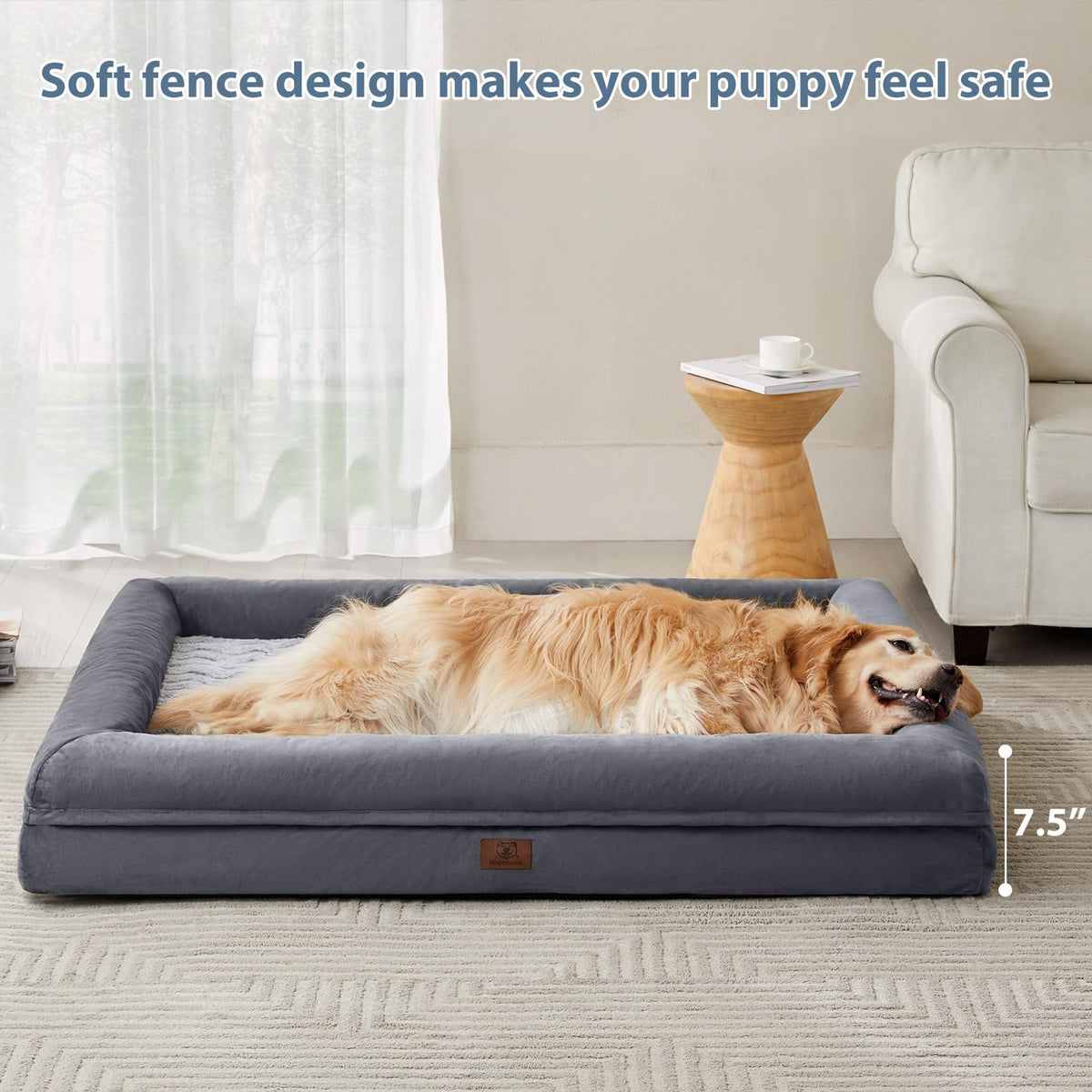 WNPETHOME Washable Extra Large Dog Bed, XXXXL Dog Couch, Orthopedic Pet Sofa Bed with Removable & Waterproof Cover, Giant Pet Couch with Sides