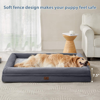 WNPETHOME Washable Extra Large Dog Bed, XXXXL Dog Couch, Orthopedic Pet Sofa Bed with Removable & Waterproof Cover, Giant Pet Couch with Sides