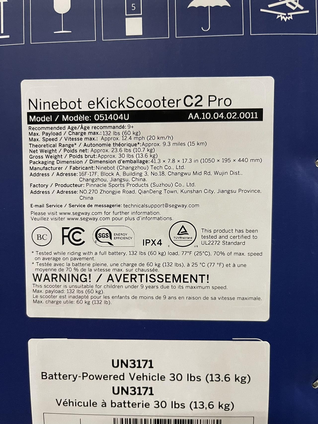 Segway Ninebot eKickScooter C2 Pro w/9.3 mi Max Operating Range & 12.4 mph Max Speed, Kids Electric Scooter Designed for Teens Ages 9+, UL-2272 Certified