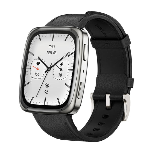 Amazfit Active 2 Premium Smart Watch Fitness Tracker (Square) for Android & iPhone, 10 Day Battery, Water Resistant, GPS Maps, Heart & Sleep Monitor, HYROX Mode, Sapphire Glass, Leather + Sport Strap