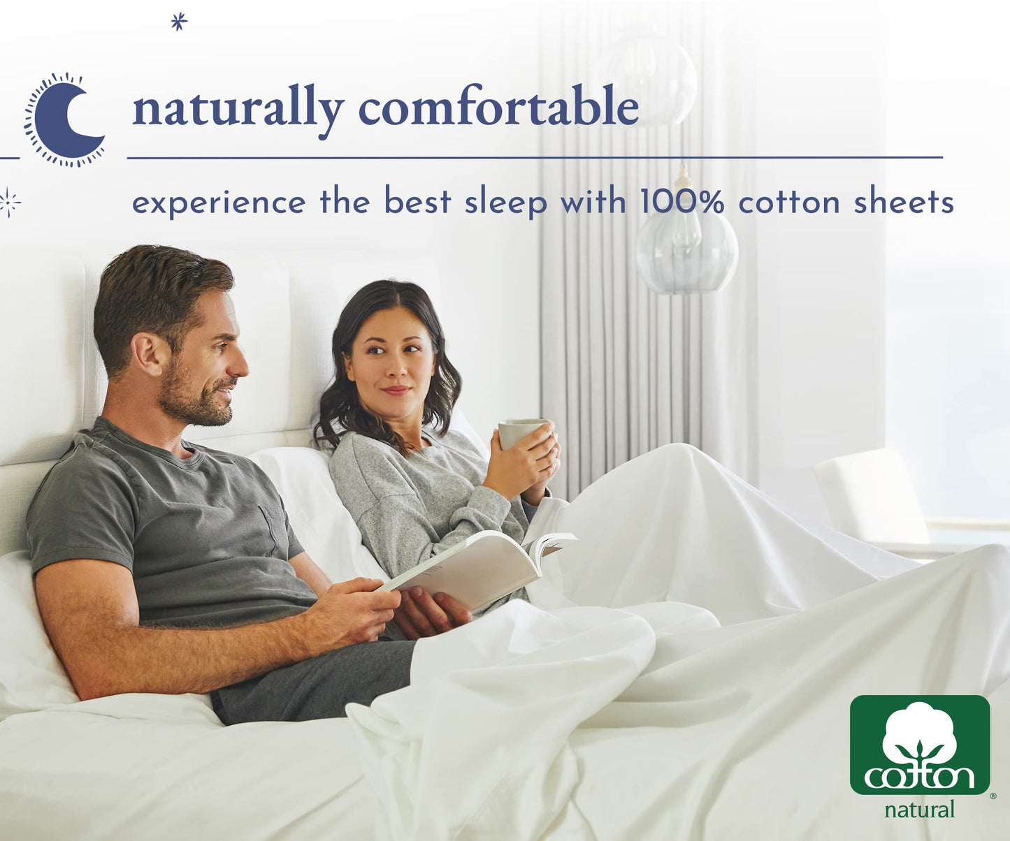 California Design Den 100% Cotton 2-Pack Sheets for King Size Bed, Soft & Durable King Size Deep Pocket Sheet Sets, King Sheet Set with Sateen Weave, Cooling Sheets (White)