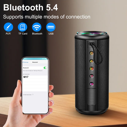 Portable Bluetooth Speaker, Bluetooth 5.4 Wireless Speaker with 20W HD Loud Stereo Sound, 15H Playtime, IP7 Waterproof, LED Lights, TWS Pairing, Built-in Mic, for Outdoor, Home, Party, Beach, Gift