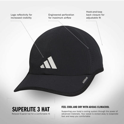 Adidas Mens Superlite Hat – Lightweight Athletic Running Cap for Workouts