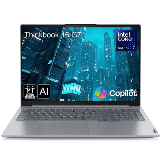 Lenovo ThinkBook 16 G7 16" FHD+ Business Laptop Computer, Intel 16-Core Ultra 7 155H (Beat i7-13705H), Arc Graphics, 32GB DDR5 RAM, 1TB PCIe SSD, WiFi 6E, Backlit Keyboard, Windows 11 Pro, AZ-XUT