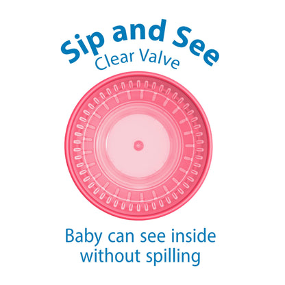 Dr. Brown's Milestones Cheers 360 Spoutless Transition Cup, Travel Friendly and Leak Free Sippy for Babies and Toddlers, Green and Pink, BPA-Free, 10 oz/300 mL, 9m+