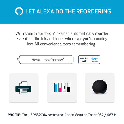 Canon Color imageCLASS LBP632Cdw - Wireless Duplex Laser Printer, Single Function, Home Office, Mobile Ready, 22 PPM Color, White