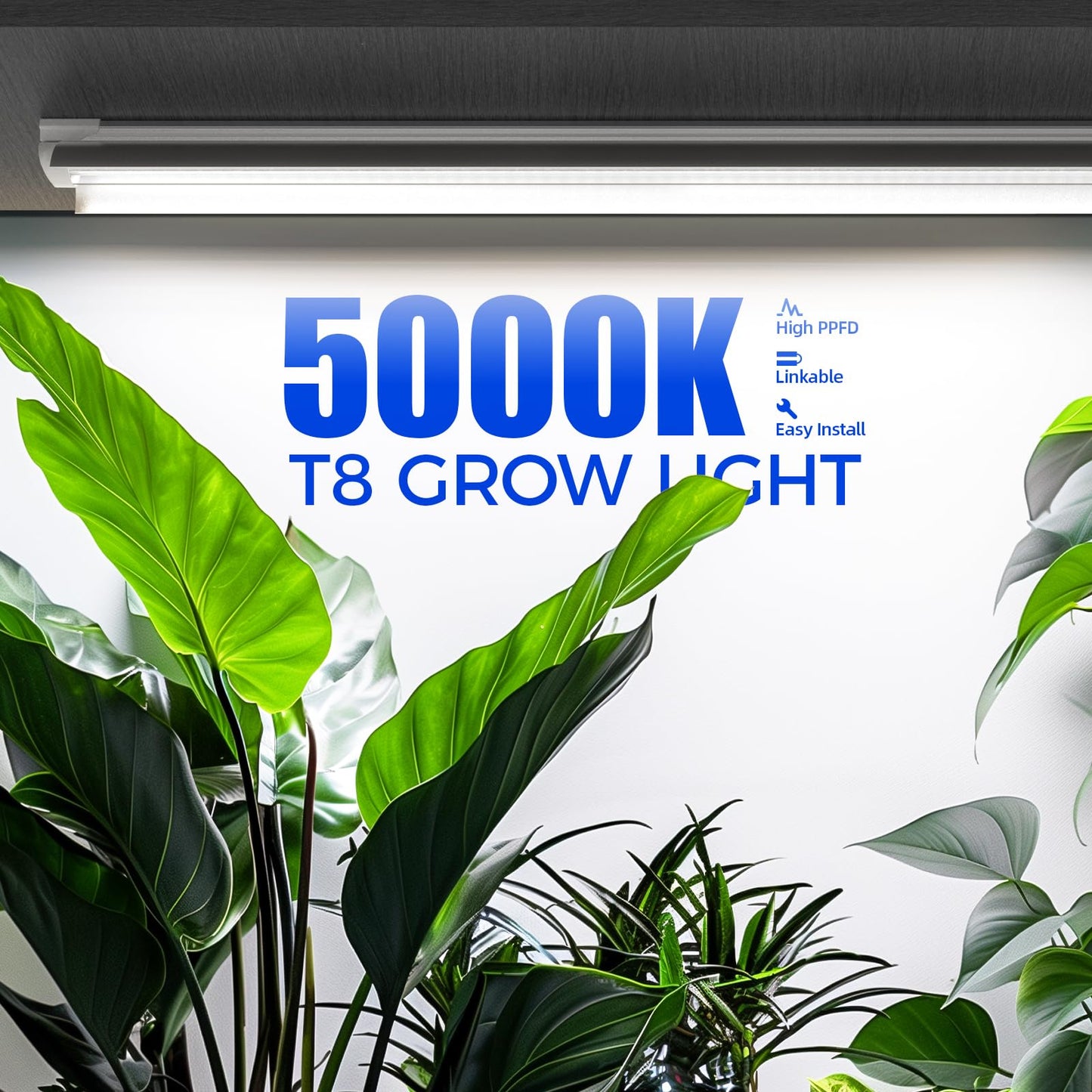 Barrina Plant Grow Light, 4FT 5000K Full Spectrum White, 252W(6 x 42W), T8 LED Grow Light, Growing Lamp Fixture, Plant Light for Indoor Plant, 6-Pack