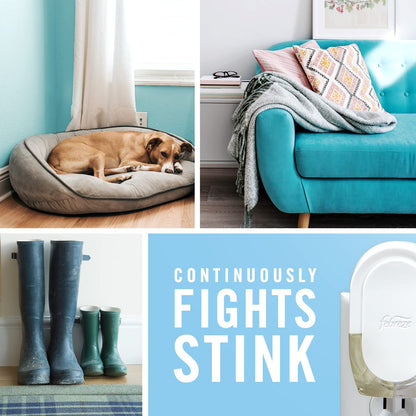 Febreze Plug in Air Fresheners, Linen & Sky Scent, Odor Eliminator for Strong Odors, 1 Warmer + 2 Oil Refills