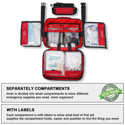 Poygik Premium 420 Piece Large First Aid Kit for Home, Car, Travel, Camping, Truck, Hiking, Sports, Office, Vehicle & Outdoor Emergencies - Emergency Medical Kits, Businesses & Home Medical Supplies