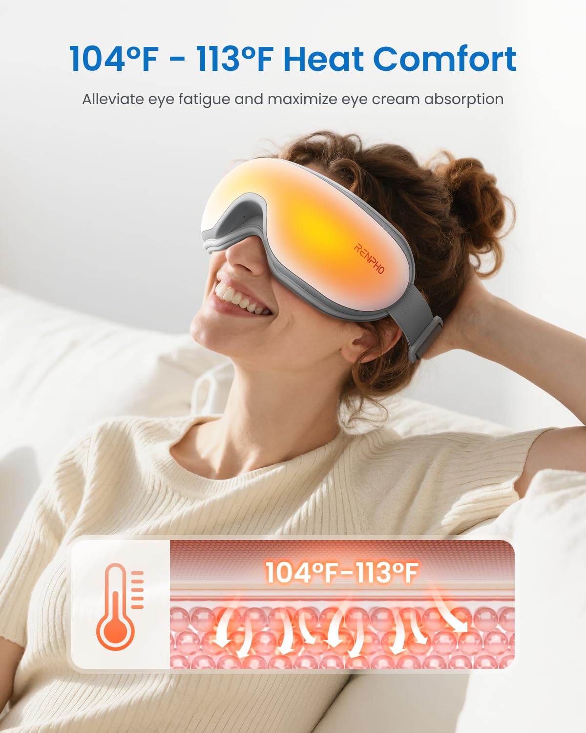 RENPHO Eyeris 1 Eye Massager with Heat, Fathers Day Birthday Gifts Eye Mask for Mom Dad Women Men Her Him, FSA HSA Eligible Smart Sleep Mask for Relax, Reduce Strain
