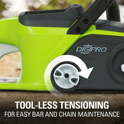 Greenworks 40V 16" Brushless Cordless Chainsaw, 4.0Ah Battery and Charger Included