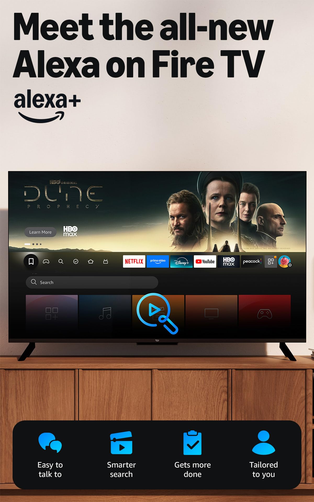 Amazon Fire TV 43" 4-Series (newest model), 4K Ultra HD smart TV with Alexa Remote, HDR10+, fast processor, Dolby Audio, Ambient Experience, free and live TV