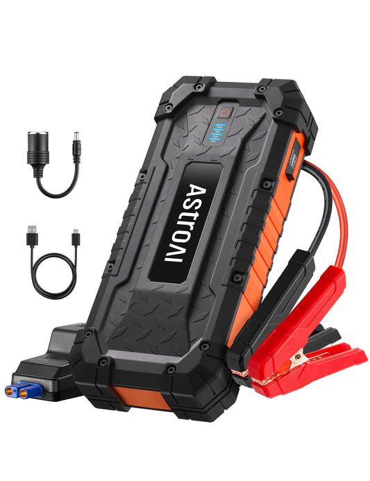 AstroAI S8 Ultra 4000A Jump Starter, 24000mAh Car Starter(All Gas, Up to 12L Diesel Engine), 12V Auto Battery Booster Pack, Jump Box with USB Quick Charge and DC/Type C Port, LED Light, Jumper Cable