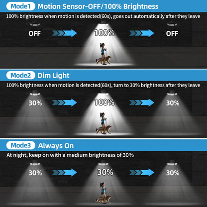 Solar Outdoor Lights with Remote Control, Motion Sensor, 3 Modes, 3 Heads LED Security Lights, IP65 Waterproof, Wide Angle