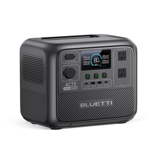 BLUETTI Solar Generator AC70, 768Wh LiFePO4 Battery Backup w/ 2 1000W AC Outlets (Power Lifting 2000W), 100W Type-C, for Road Trip, Off-grid, Power Outage (Solar Panel Optional)
